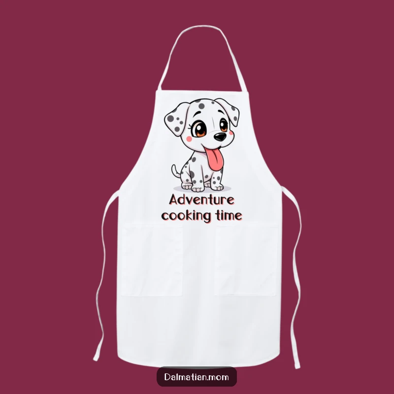 Funny Kawaii Dalmatian Adventure Apron: Cook with Wanderlust and Cute Dog Style