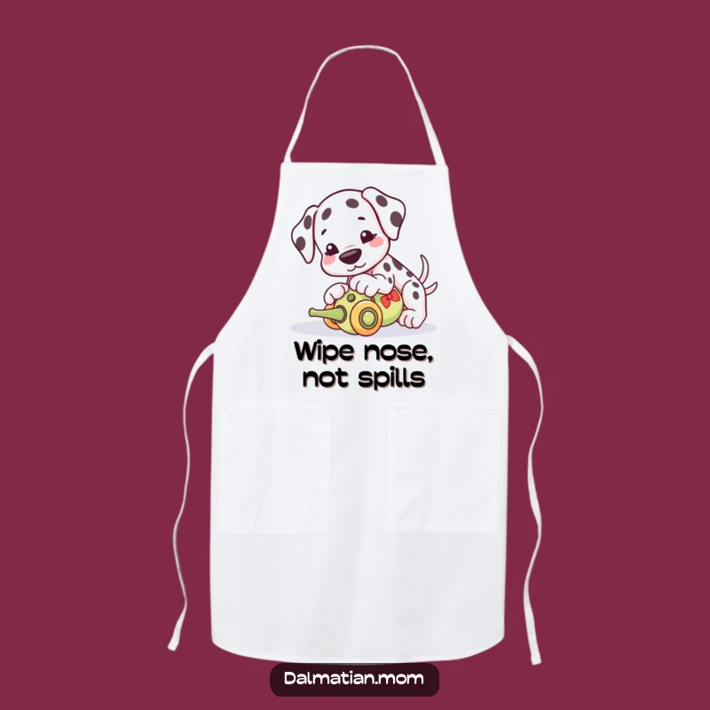 Funny Kawaii Dalmatian Apron: Playful Chef Pup, Kitchen Humor Gift
