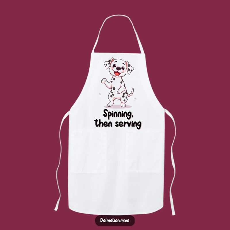 Funny Kawaii Dalmatian Spin Apron: Cook with Fun and Cute Dog Style