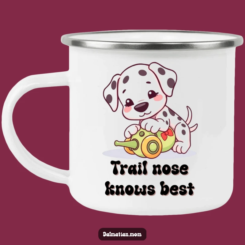 Funny Kawaii Dalmatian Camping Mug: Outdoor Fun, Trailside Laugh Gift