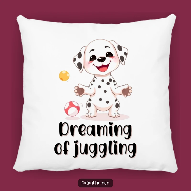 Funny Kawaii Dalmatian Juggling Pillow - Soft & Goofy Dog Decor