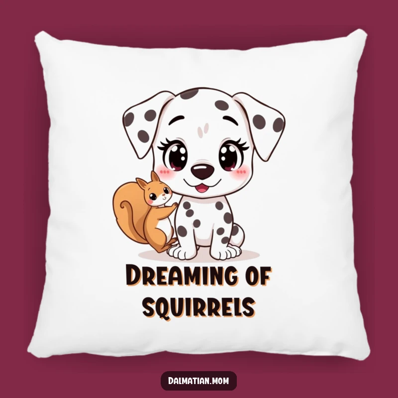 Funny Kawaii Dalmatian Squirrel Pillow: Cozy Comfort for the Excited Soul