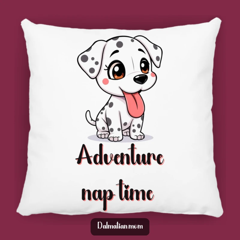 Funny Kawaii Dalmatian Adventure Pillow: Cozy Comfort for the Explorer