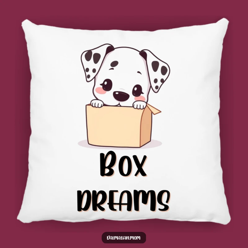 Funny Kawaii Dalmatian Peeking Box Pillow: Cuddle Up with Curiosity!