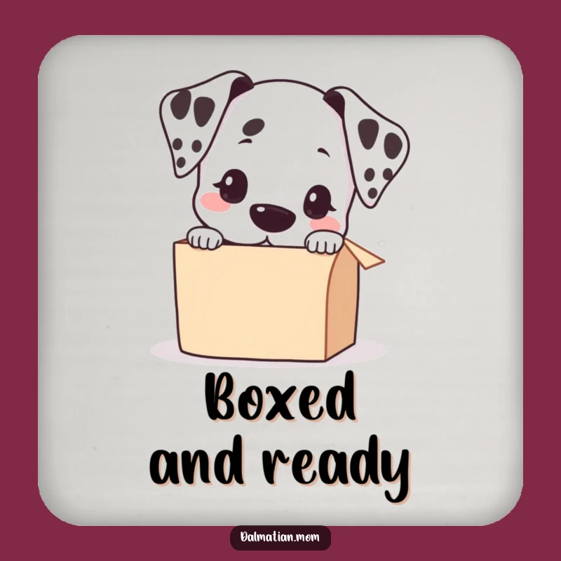 Funny Kawaii Dalmatian Peeking Box Coaster: Protect Surfaces with Pawsitivity!