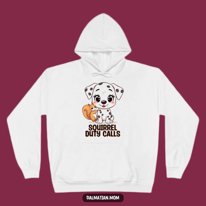 Cozy Funny Kawaii Dalmatian Squirrel Hoodie: Warmth for the Enthusiast