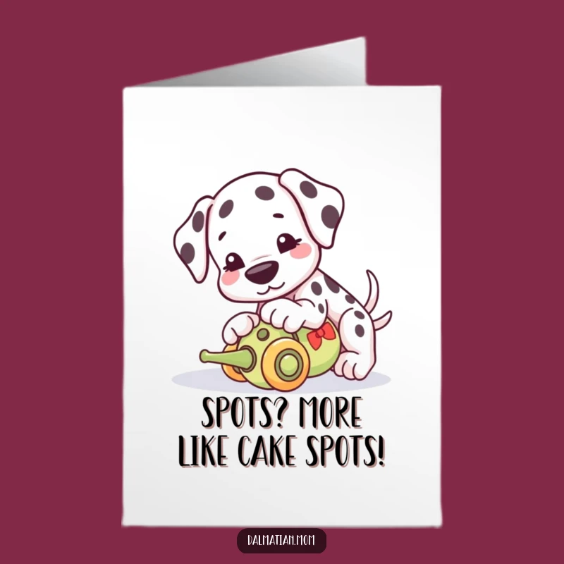 Free Printable Funny Dalmatian Birthday Card: Playful Pup Nose Boop Download