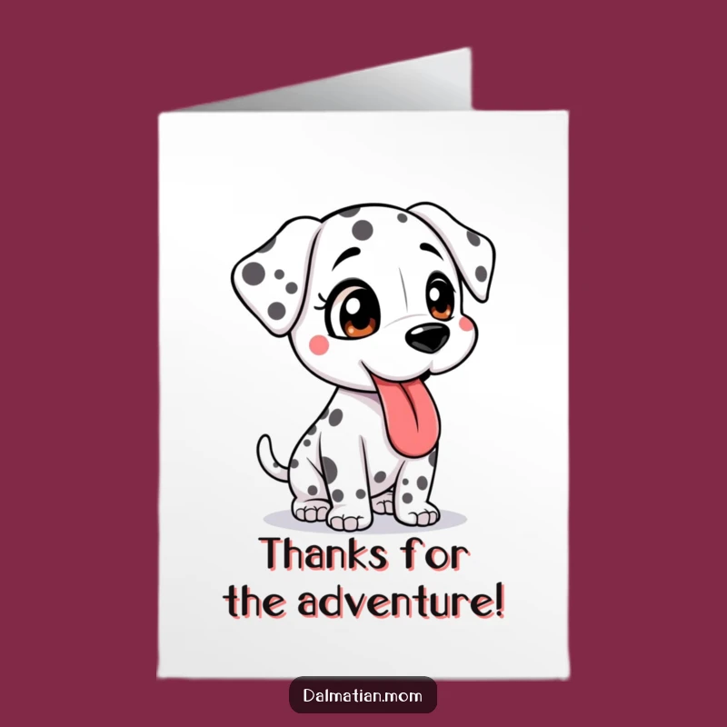 Free Printable Funny Bouncy Dalmatian Thank You Card: Downloadable Cute Dog Appreciation
