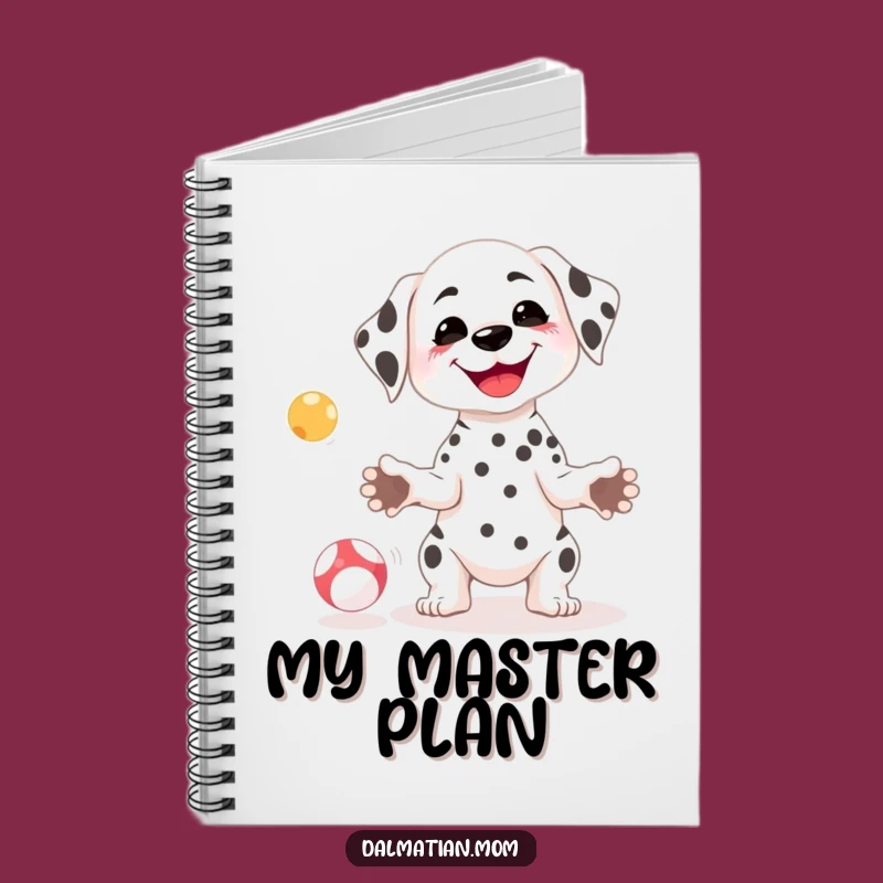 Funny Kawaii Dalmatian Juggling Notebook - Perfect for Pet Lovers' Notes