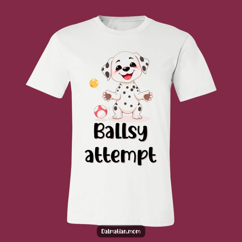 Funny Kawaii Dalmatian Juggling T-Shirt - Goofy Dog Lover Apparel