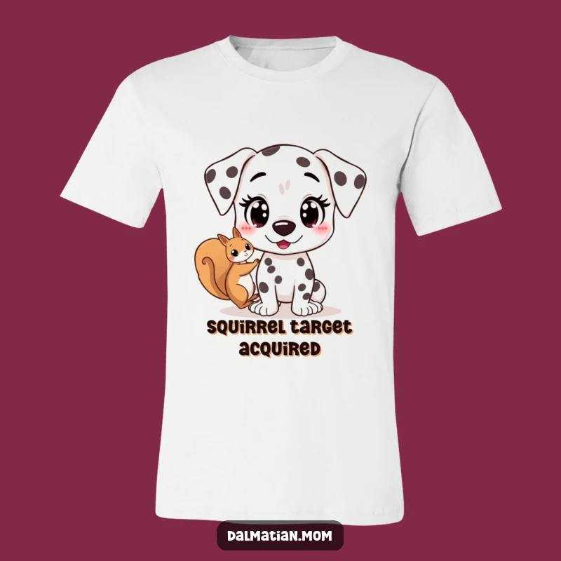 Funny Kawaii Dalmatian Squirrel Tee: Wear Your Excitement with Cute Dog Style