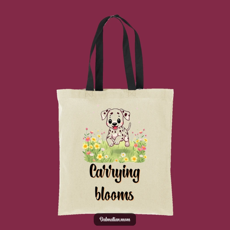 Funny Kawaii Dalmatian Flower Tote Bag - Stylish & Practical Dog Gift