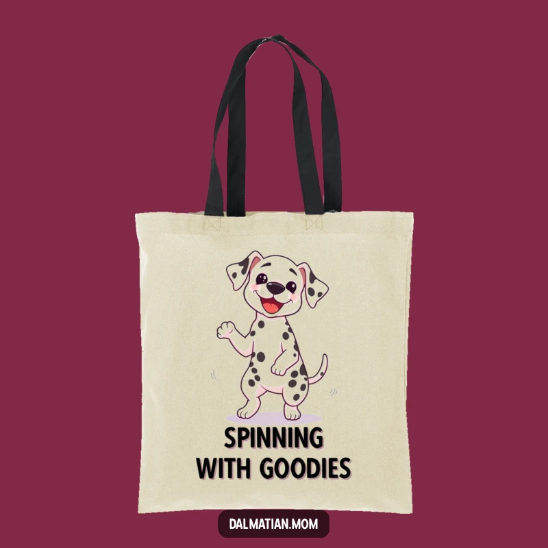Funny Kawaii Dalmatian Spin Tote: Carry Your Fun with Cute Dog Flair