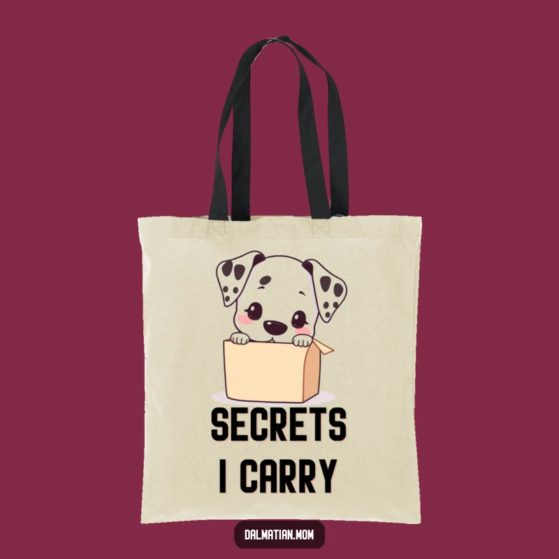 Funny Kawaii Dalmatian Peeking Box Tote Bag: Carry Your Curiosity!